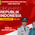 Pemerintah Kecamatan Muara Sabak Timur Ucapkan Dirgahayu RI ke-80