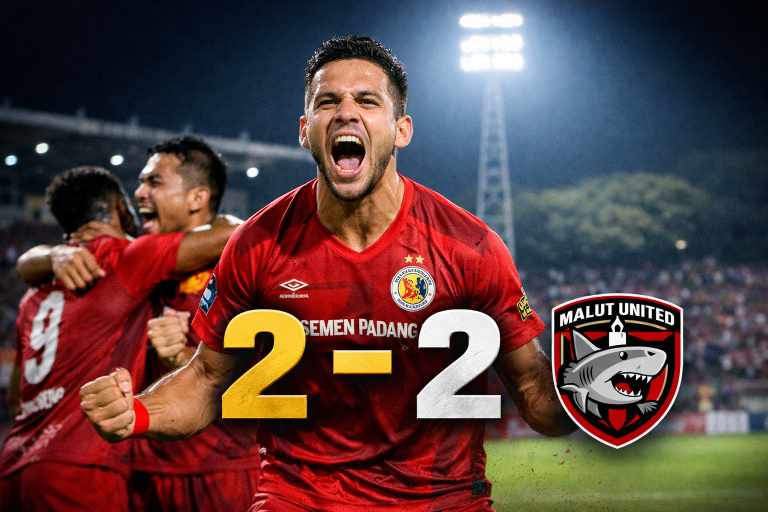 Dramatis di Haji Agus Salim, Semen Padang FC Bangkit Tahan Imbang Malut United FC 2-2