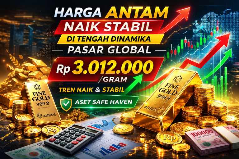 Harga Antam Naik Stabil di Tengah Dinamika Pasar Global