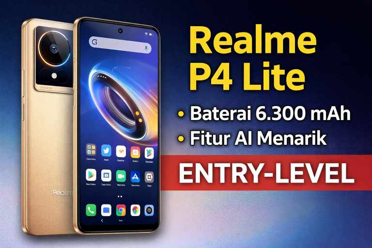 Realme P4 Lite Hadir di Segmen Entry-Level, Bawa Baterai 6.300 mAh dan Fitur AI
