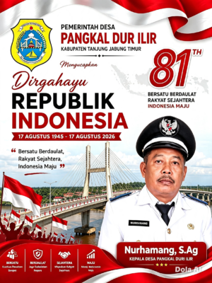 Kepala Desa Pangkal Duri Ilir Sampaikan Ucapan HUT ke-81 Kemerdekaan RI