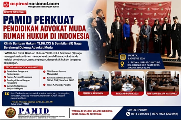 Ingin Jadi Advokat? PAMID Buka Program Pendidikan dan Magang untuk Calon Advokat