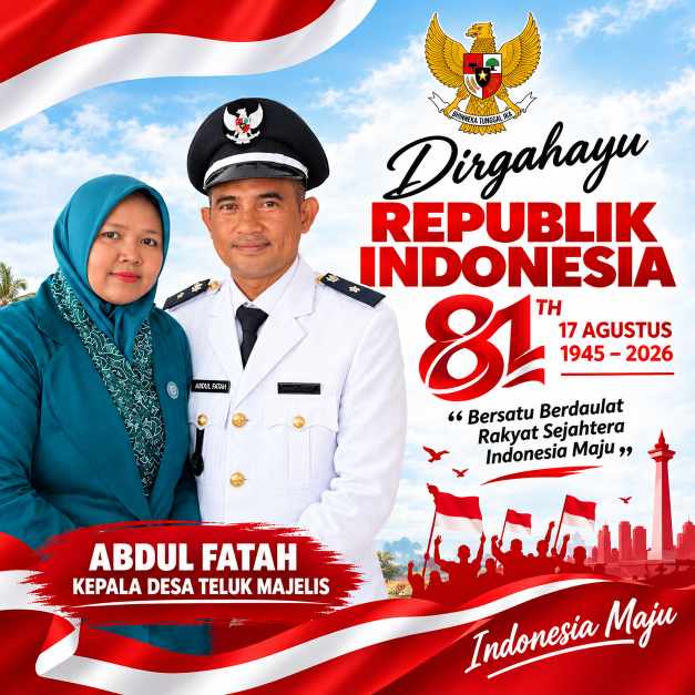 Kades Teluk Majelis Sampaikan Ucapan HUT Kemerdekaan RI ke-81