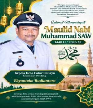 Kepala Desa Catur Rahayu Sampaikan Ucapan Maulid Nabi Muhammad SAW 1448 H