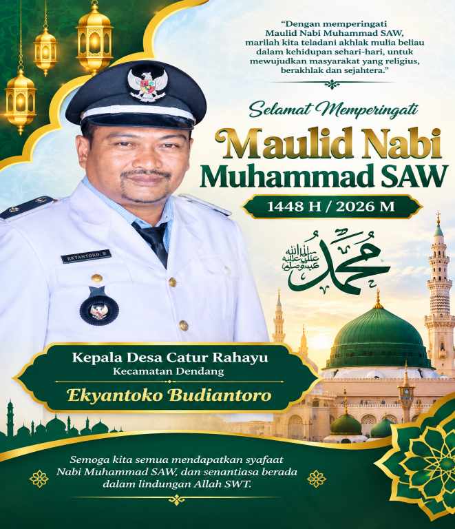 Kepala Desa Catur Rahayu Sampaikan Ucapan Maulid Nabi Muhammad SAW 1448 H